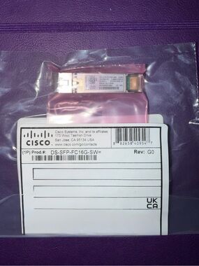 Brand New Cisco DS-SFP-FC16G-SW16 Gbps Fibre Channel SW SFP+, LC Spare.